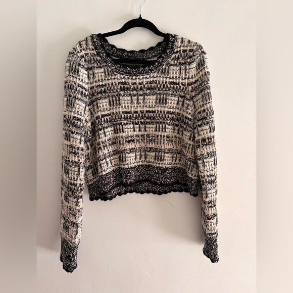 House of Harlow 1960 Sweaters - House of Harlow 1960 Cropped Knit Sweater XL Textured Metallic Boho Chic